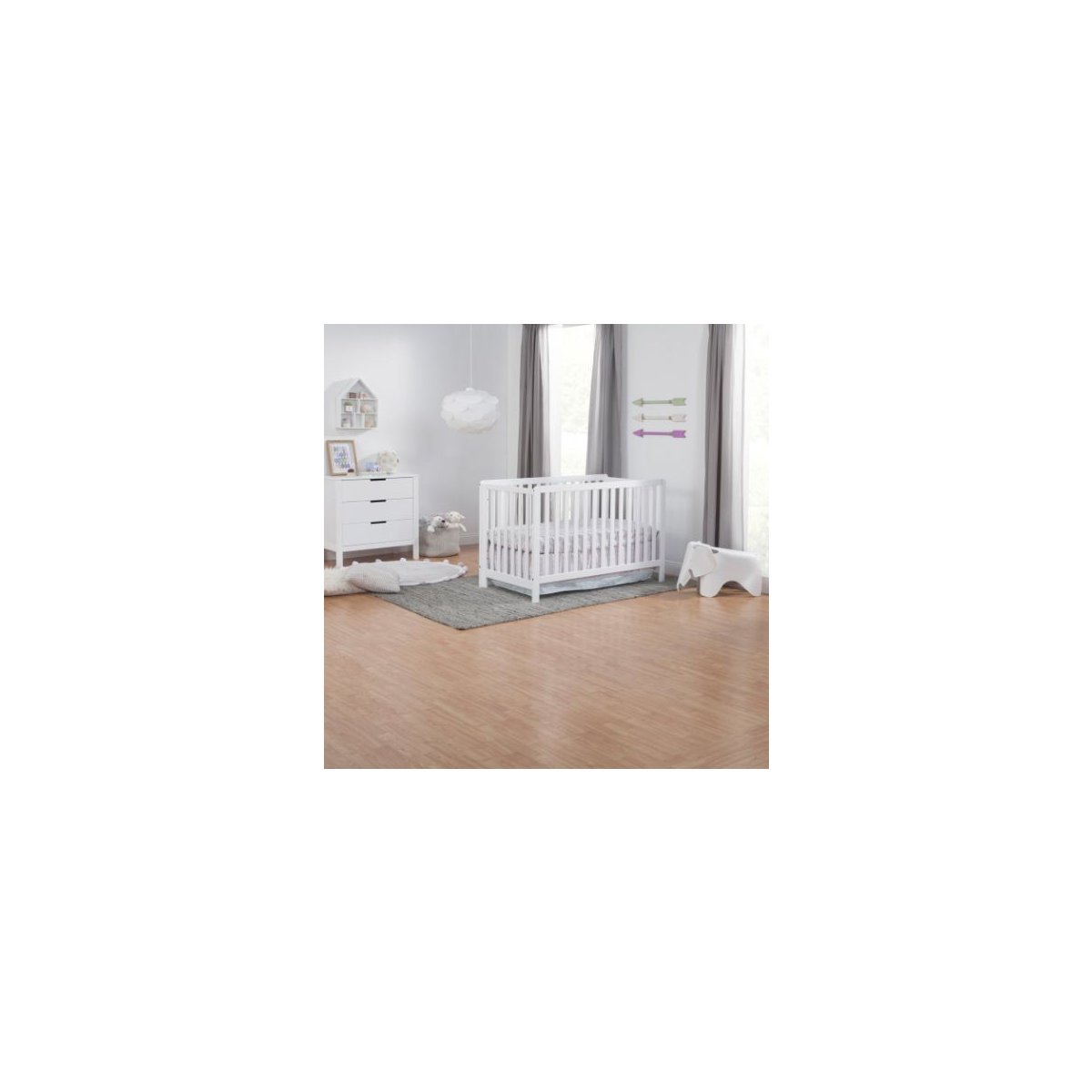 Colby 4 in 1 Low Profile Convertible Crib - White 