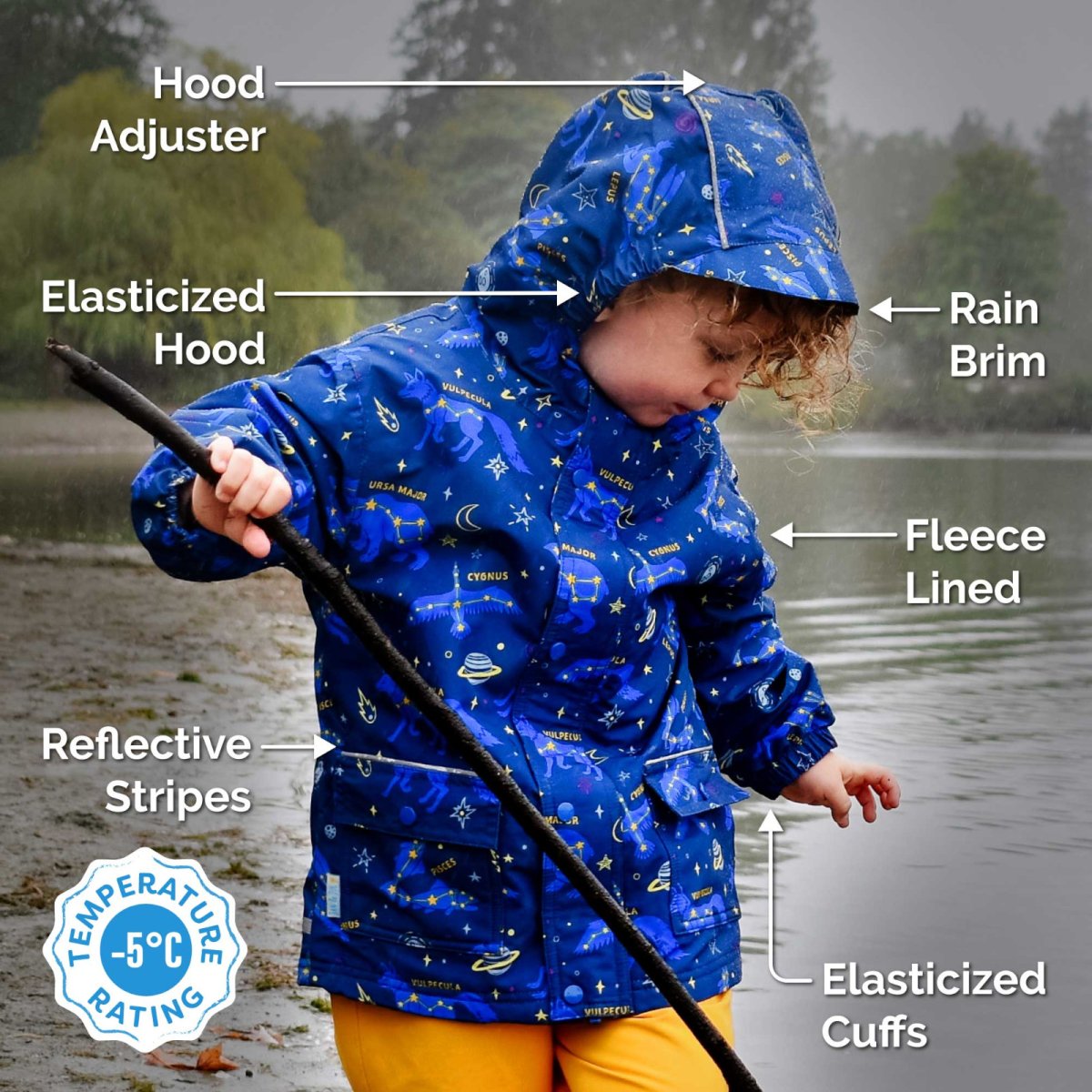 Cozy-Dry Rain Jacket - Nebula Blue