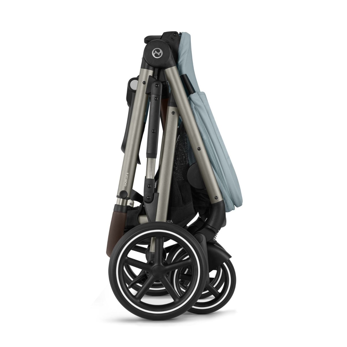 Gazelle S Stroller - Taupe Frame and Sky Blue Seat