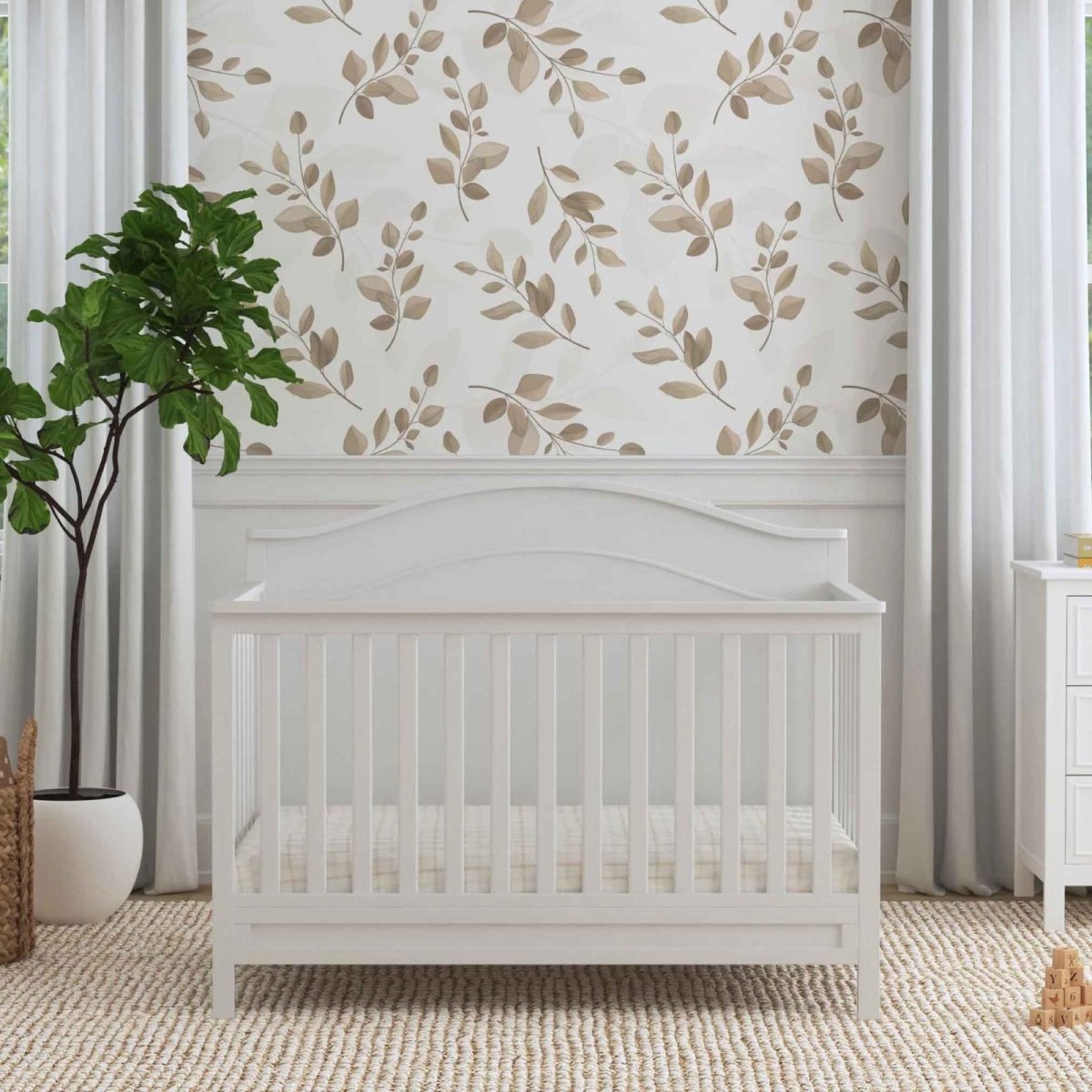 Charlie 4 in 1 Convertible Crib - White