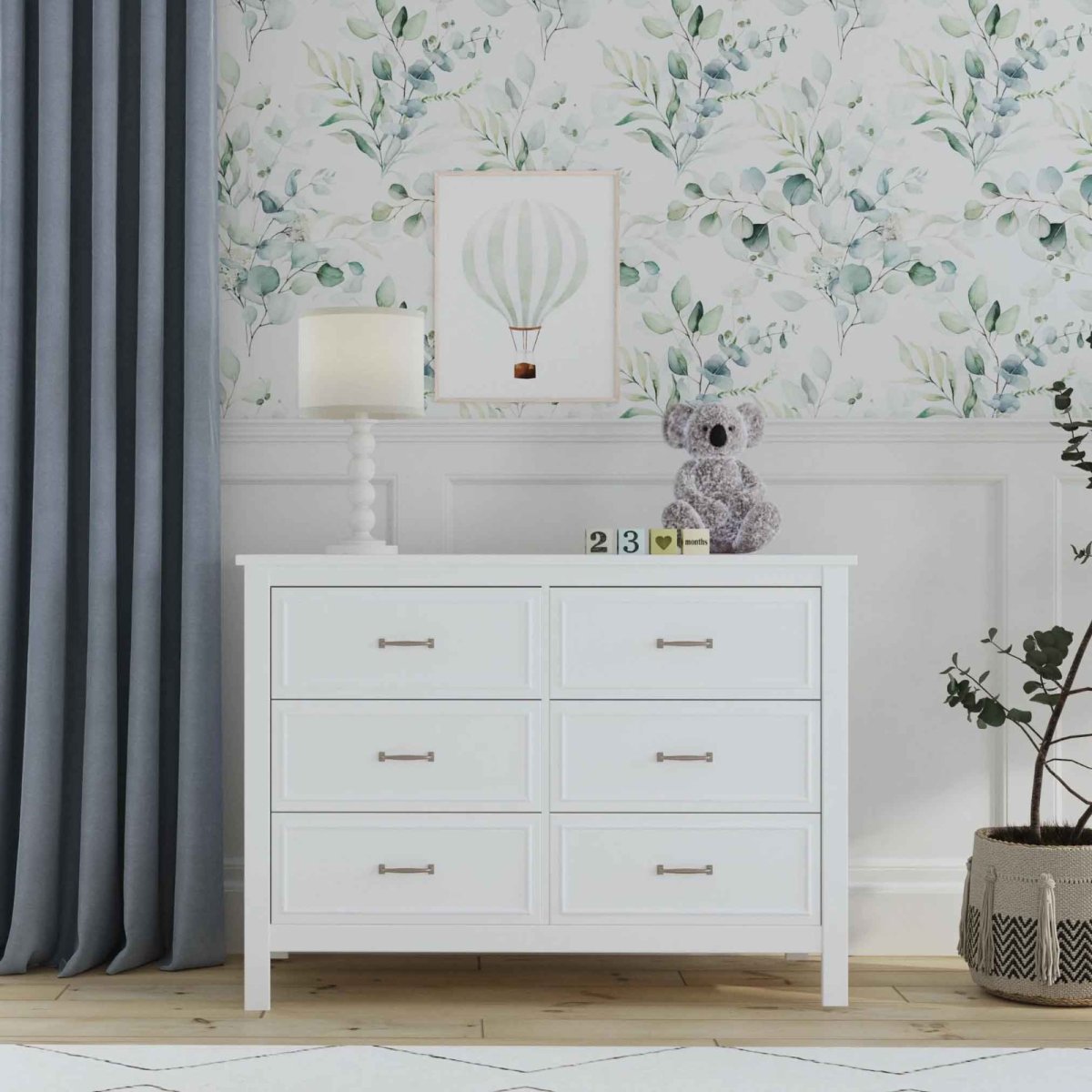 Charlie 6 Drawer Double Dresser - White