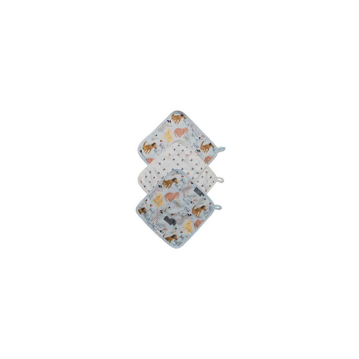 Deluxe Washcloth 3 Pack - Honey Puppies