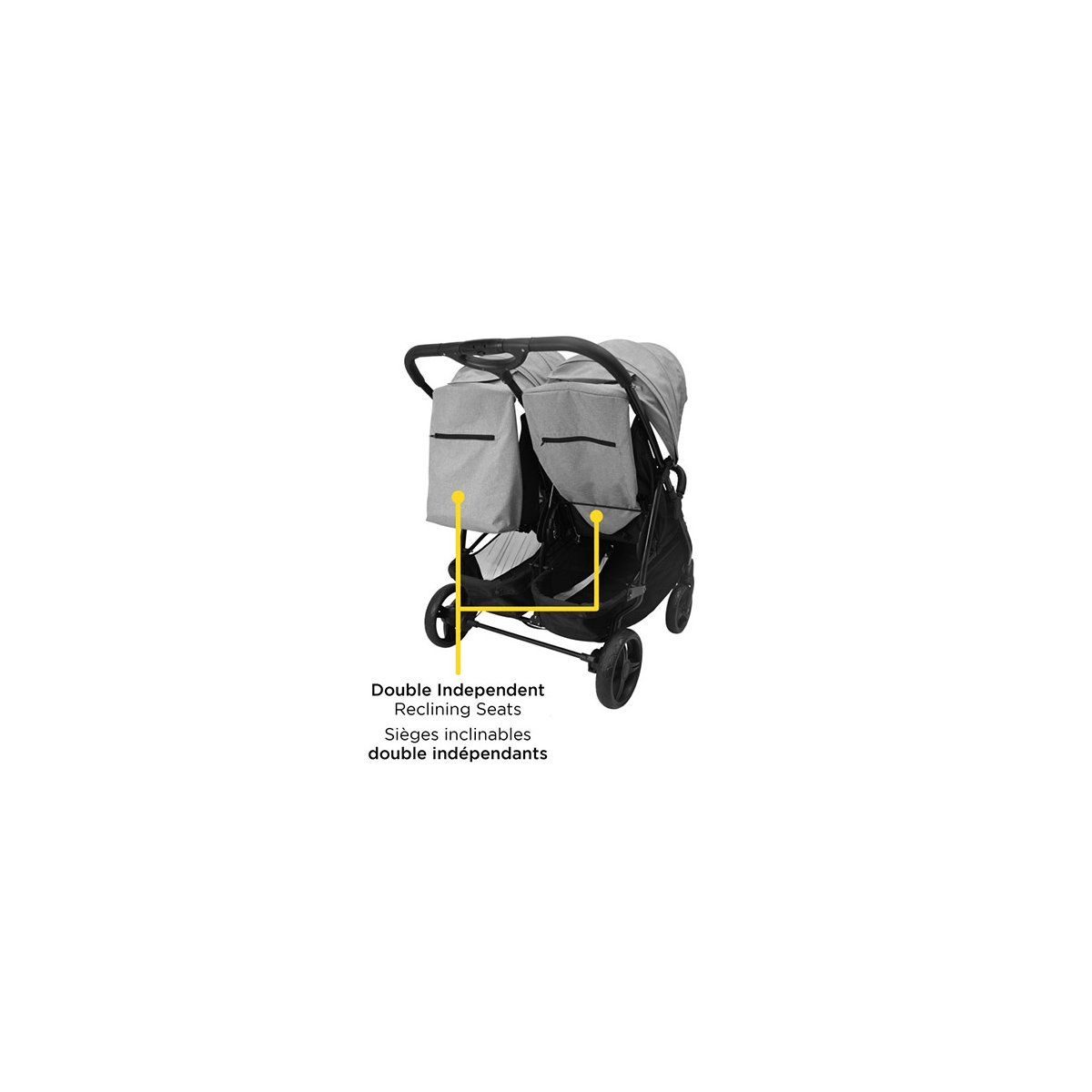 Double Double Duo Stroller - Flint Grey