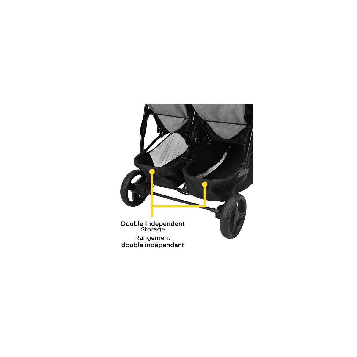 Double Double Duo Stroller - Flint Grey