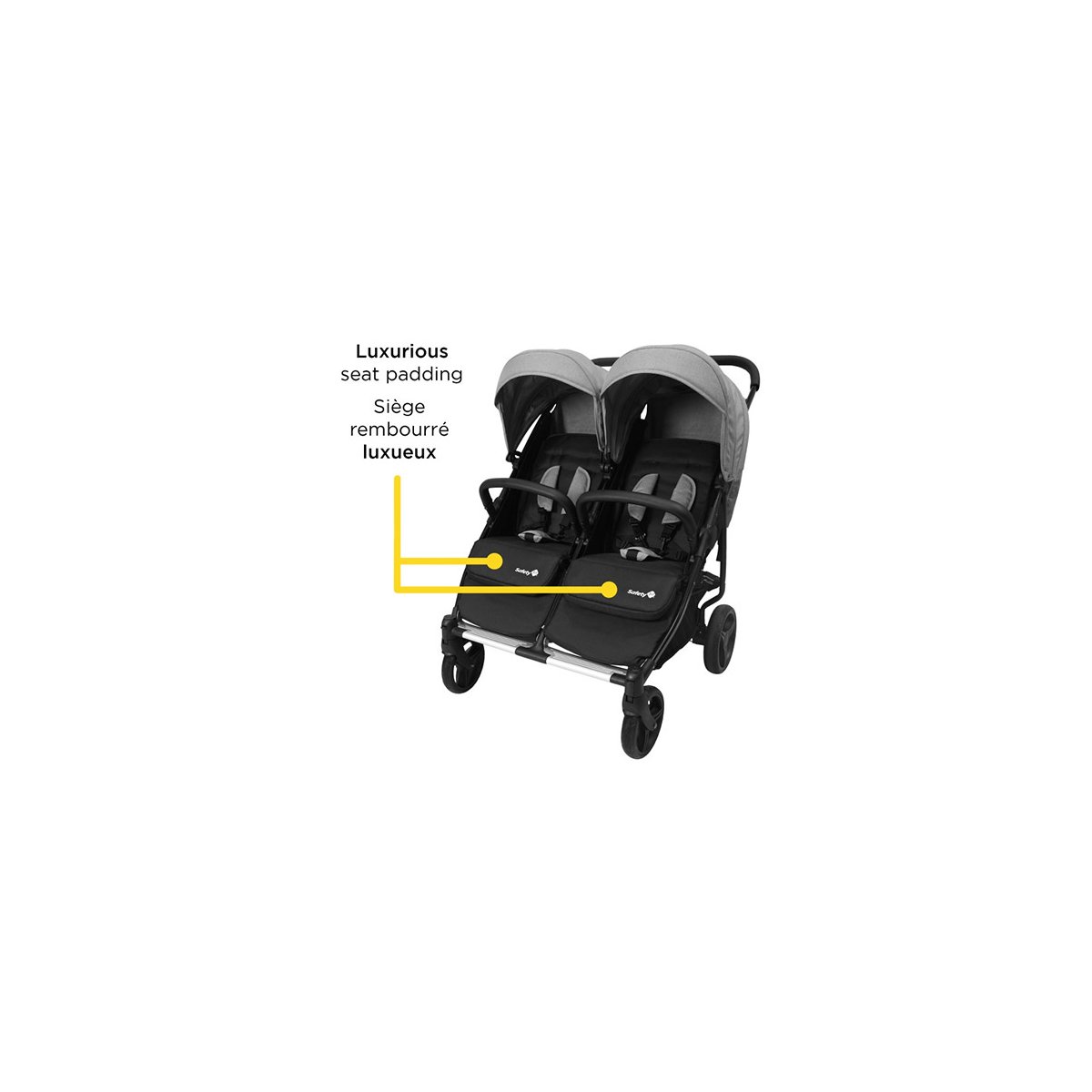 Double Double Duo Stroller - Flint Grey