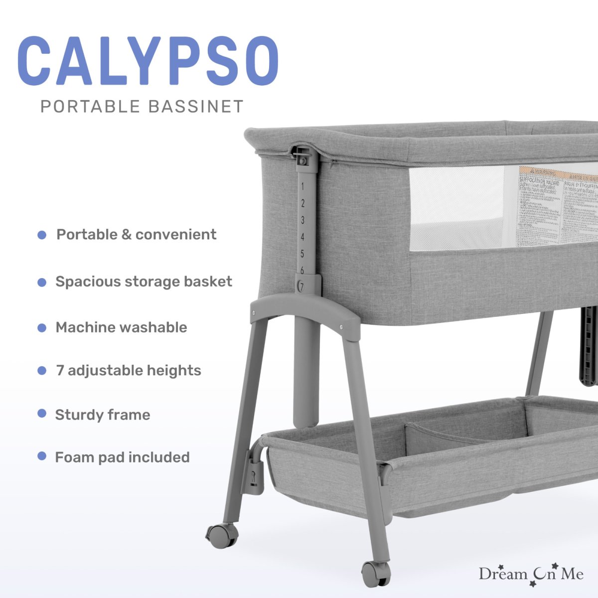 Calypso Portable  Bassinet Grey