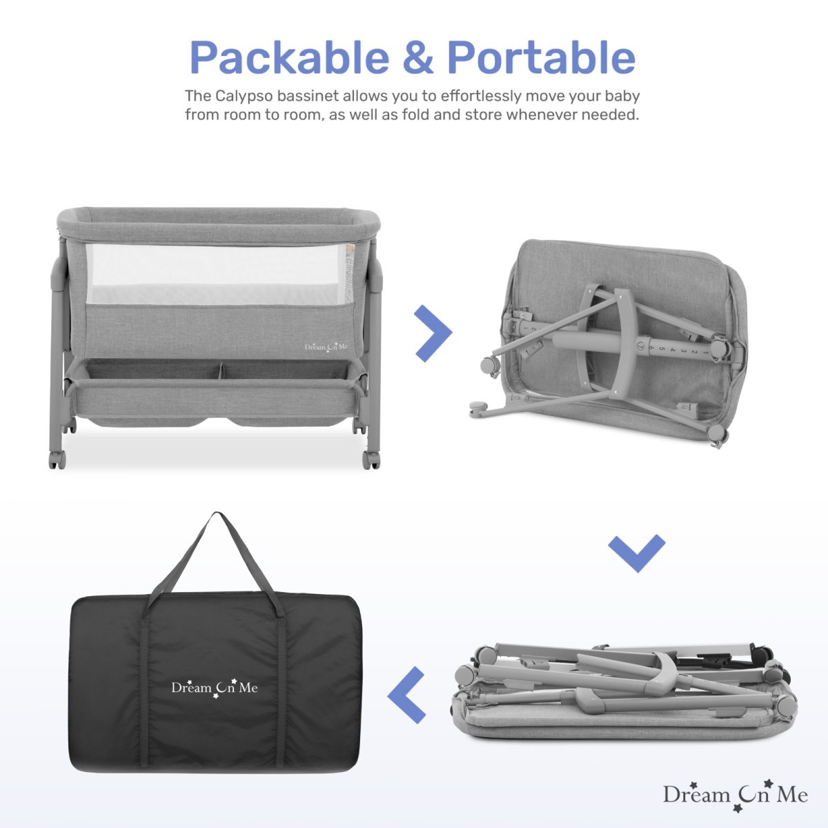 Calypso Portable  Bassinet Grey