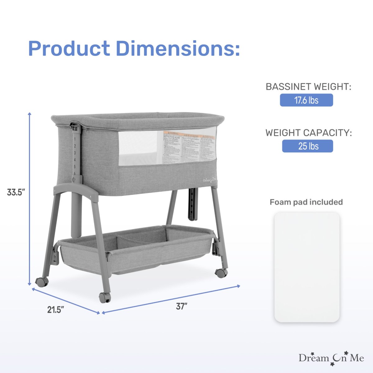 Calypso Portable  Bassinet Grey