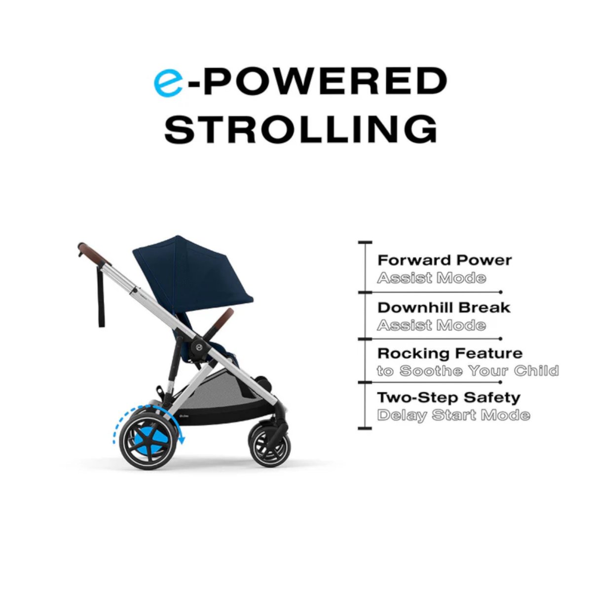 eGazelle S - Silver Frame with Ocean Blue Seat