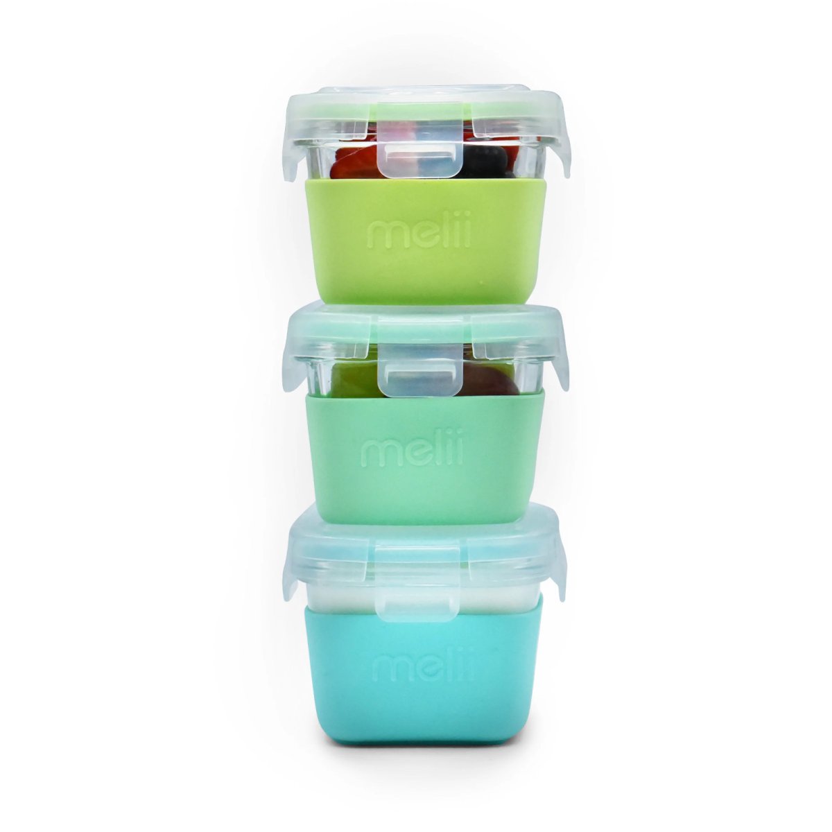 Glass Container with Silicone Sleeve - Blue 25oz