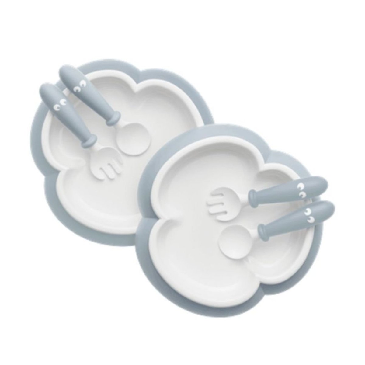 Baby Plate Spoon Fork Set - Powder Blue