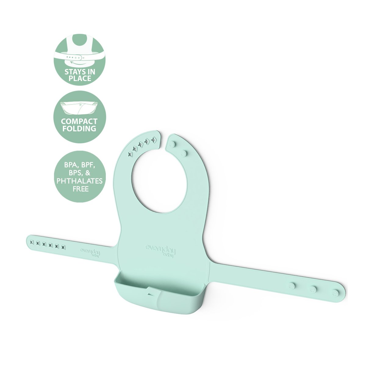 Silicone Baby Bib - Mint Green