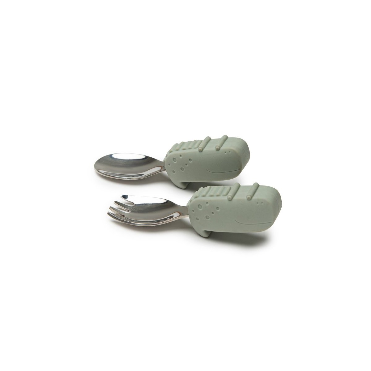 Learning Spoon/Fork Set - Alligator/Sage
