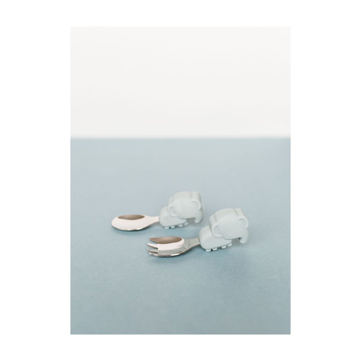 Learning Spoon/Fork Set - Elephant/Blue