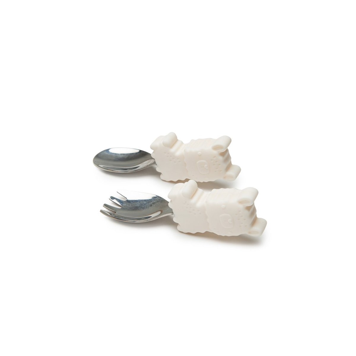Learning Spoon/Fork Set - Llama/Cream