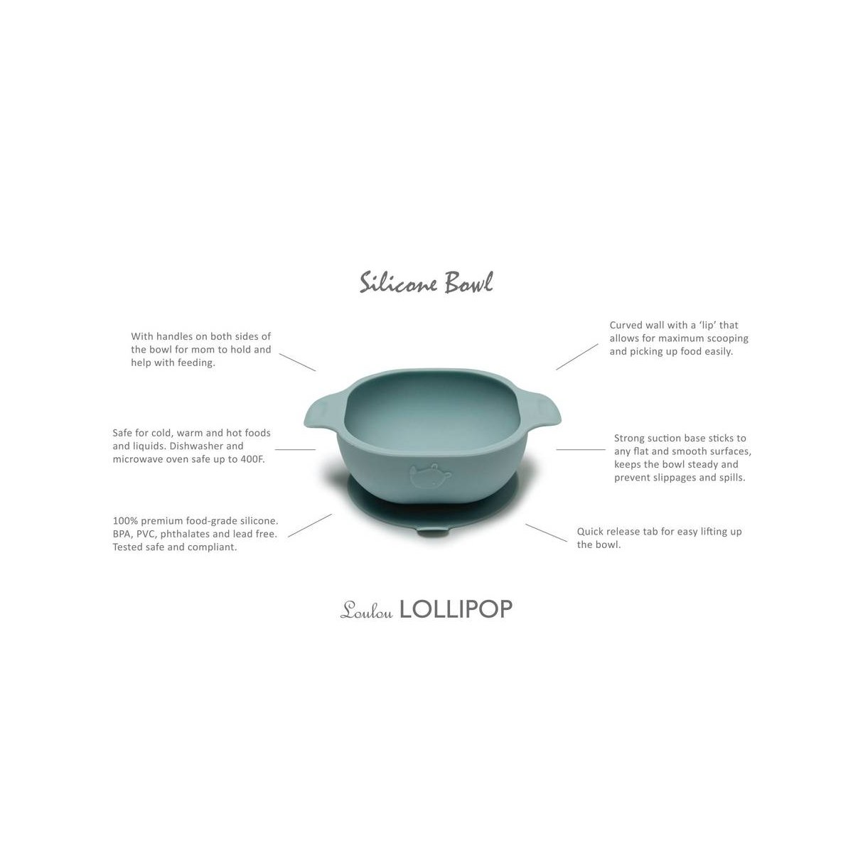Silicone Snack Bowl - Elephant/Blue