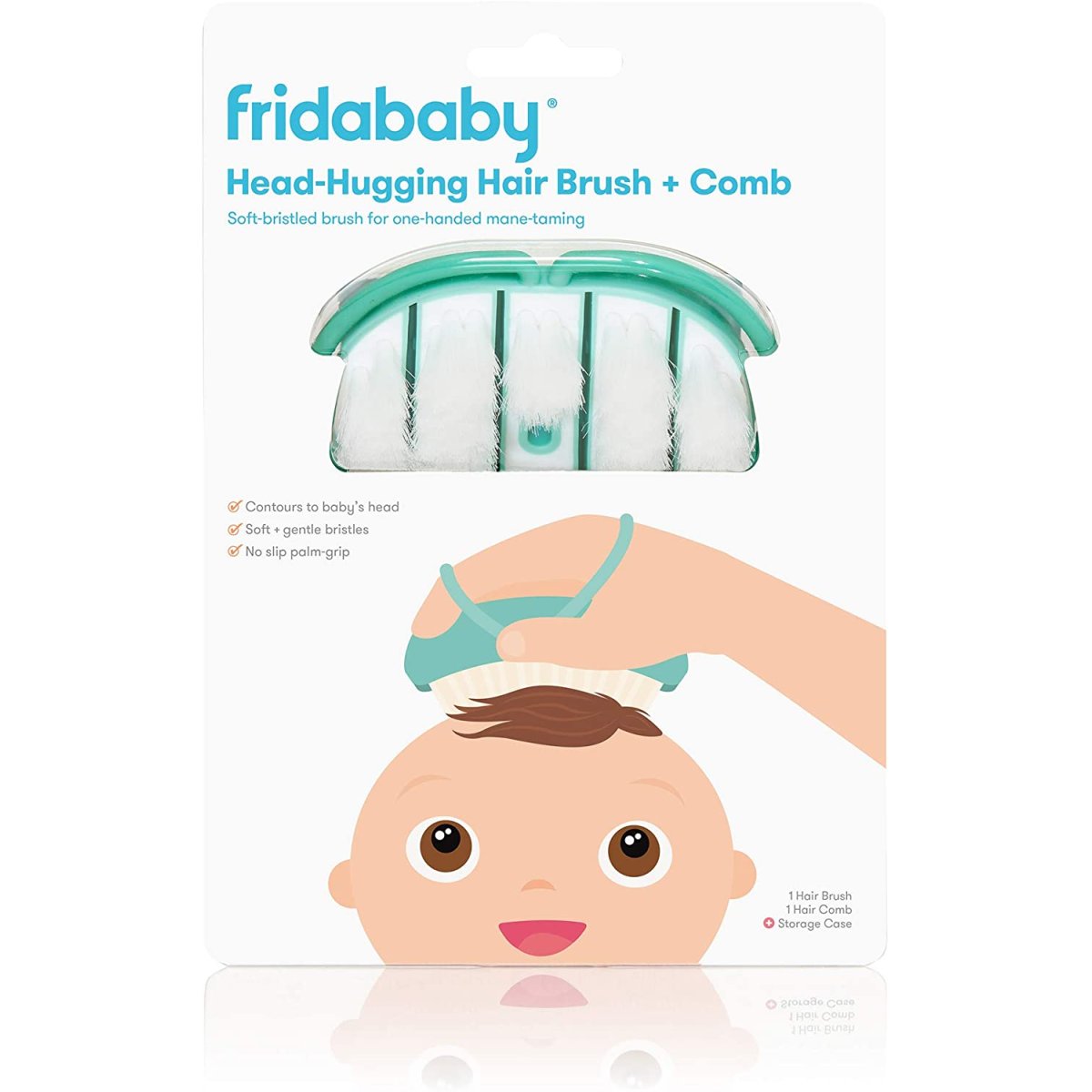 Head-Hugging Hairbrush + Comb Set