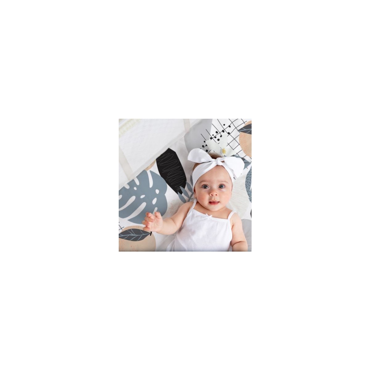 Percale Playard Sheet Printed - Palm Breeze