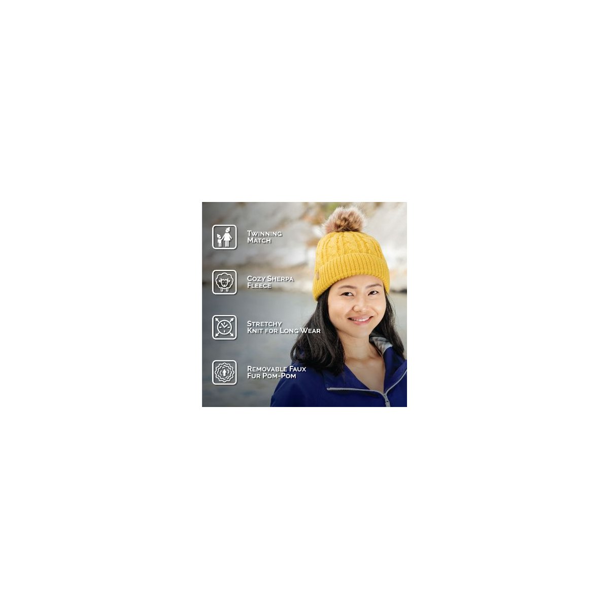 Cable Knit Beanie Adult Size - Grey