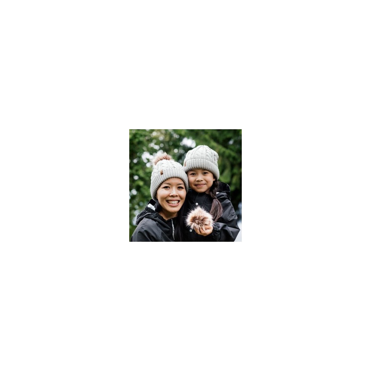 Cable Knit Beanie Adult Size - Grey