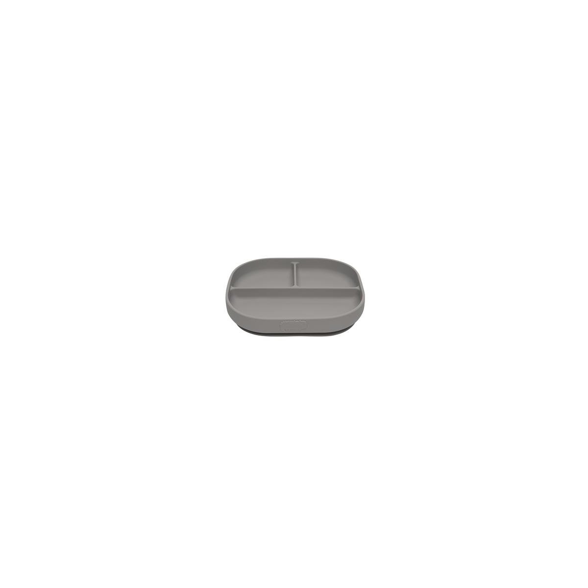 Silicone Divided Plate with Lid - Silver Grey
