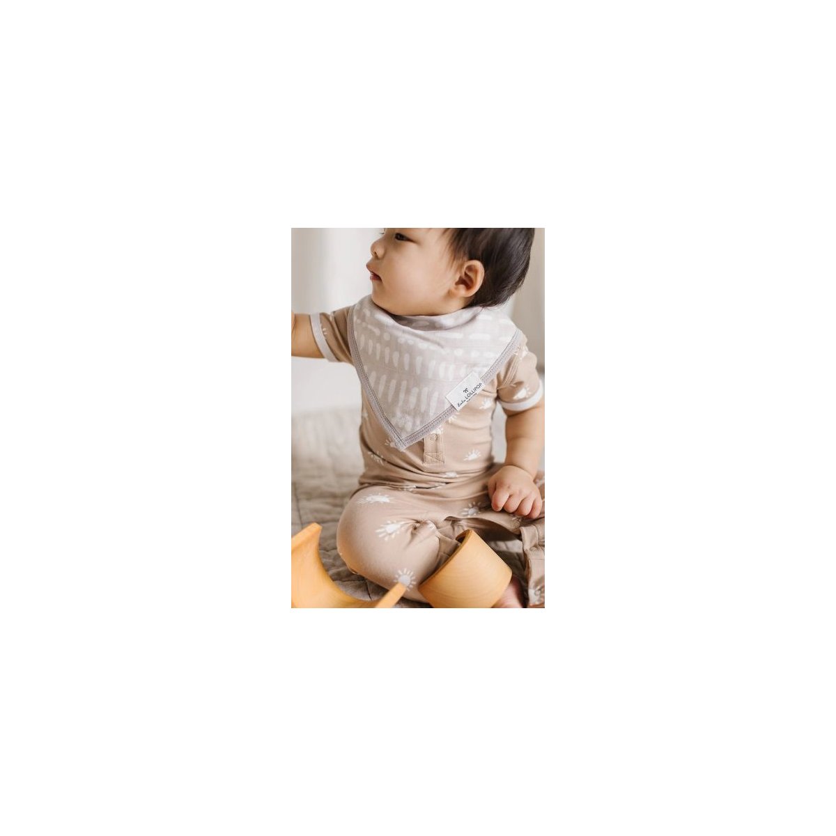 Luxe Muslin 2 Pack Bib Set - Grey Mudcloth