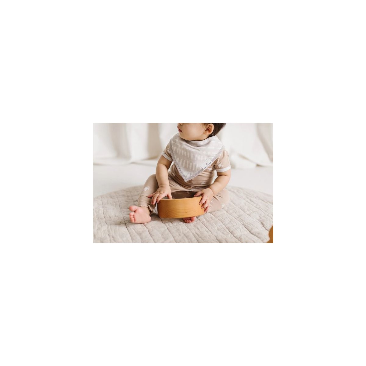 Luxe Muslin 2 Pack Bib Set - Grey Mudcloth