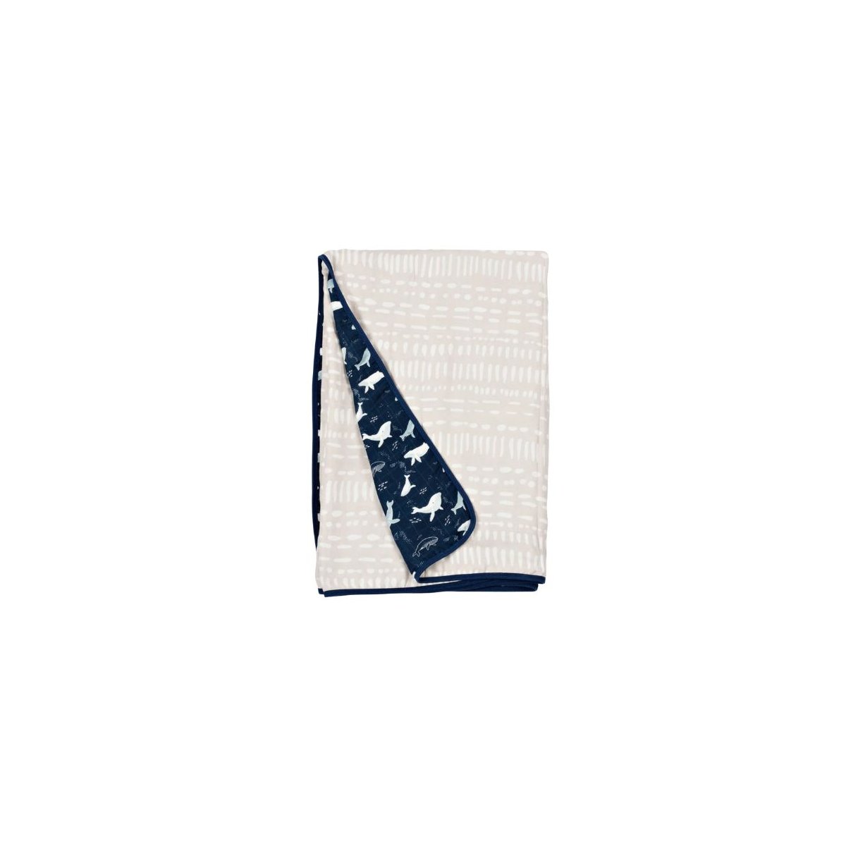 Muslin Quilt 4 Layer - Blue Whales