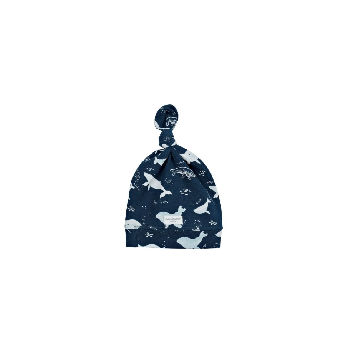 Top Knot Beanie Tencel - Blue Whales