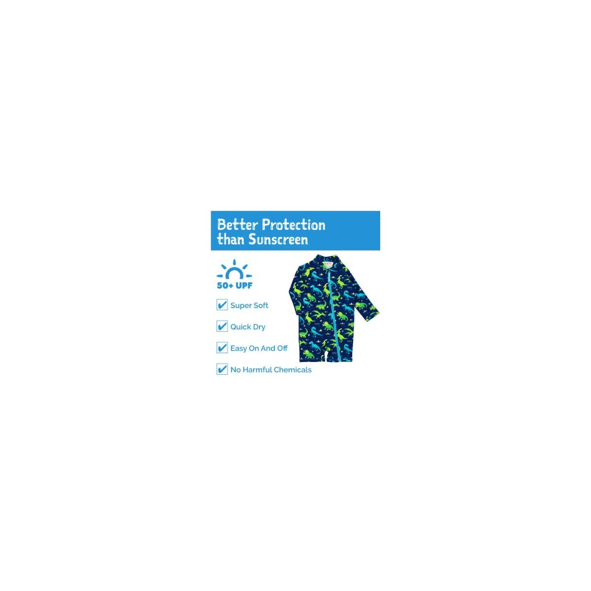 Long Sleeve One Piece UV Jumpsuit - Dinoland
