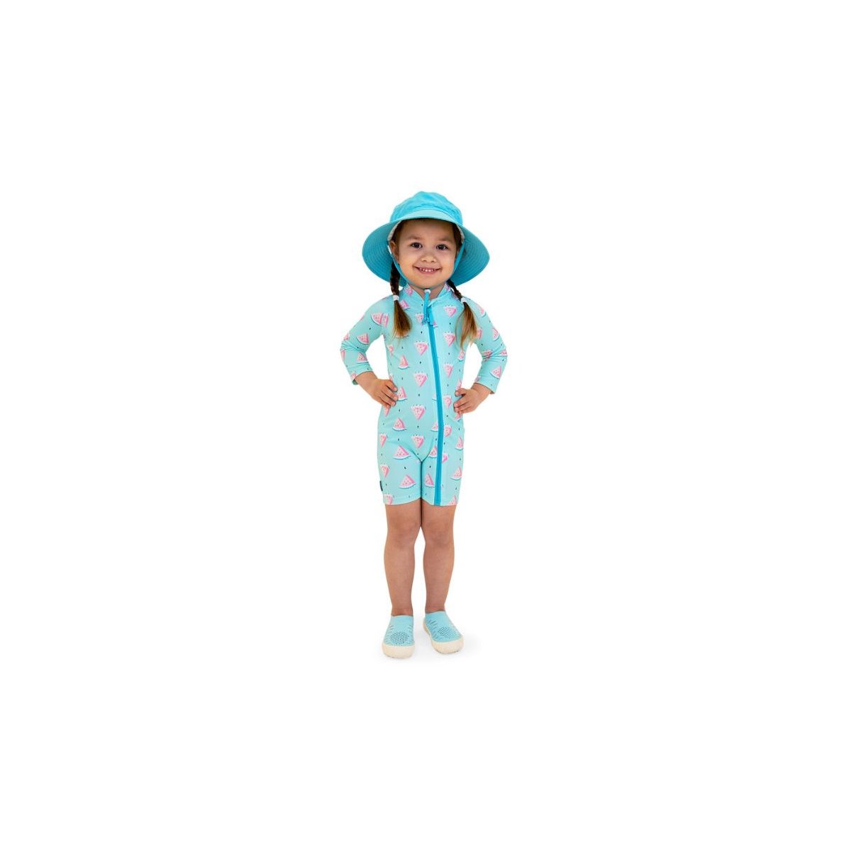 Long Sleeve One Piece UV Jumpsuit - Watermelon