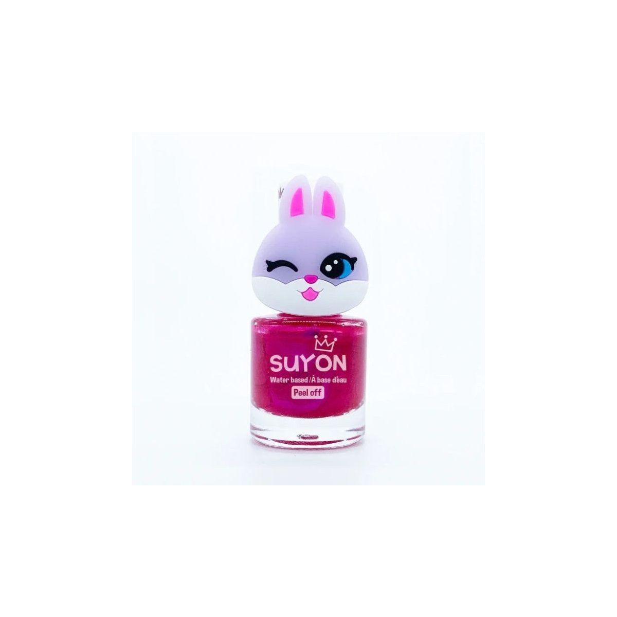 Peel Off Nail Polish Dark Purple with Bunny Ring