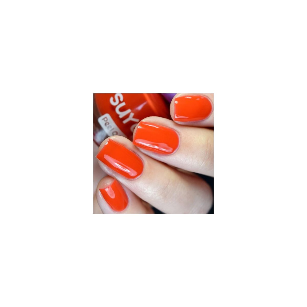 Peel Off Nail Polish Bright Red with llama Ring