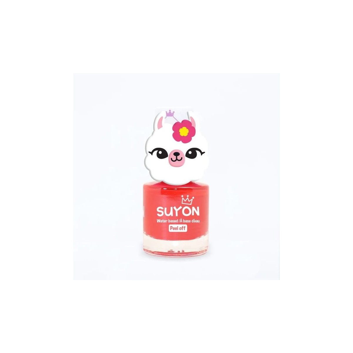 Peel Off Nail Polish Bright Red with llama Ring