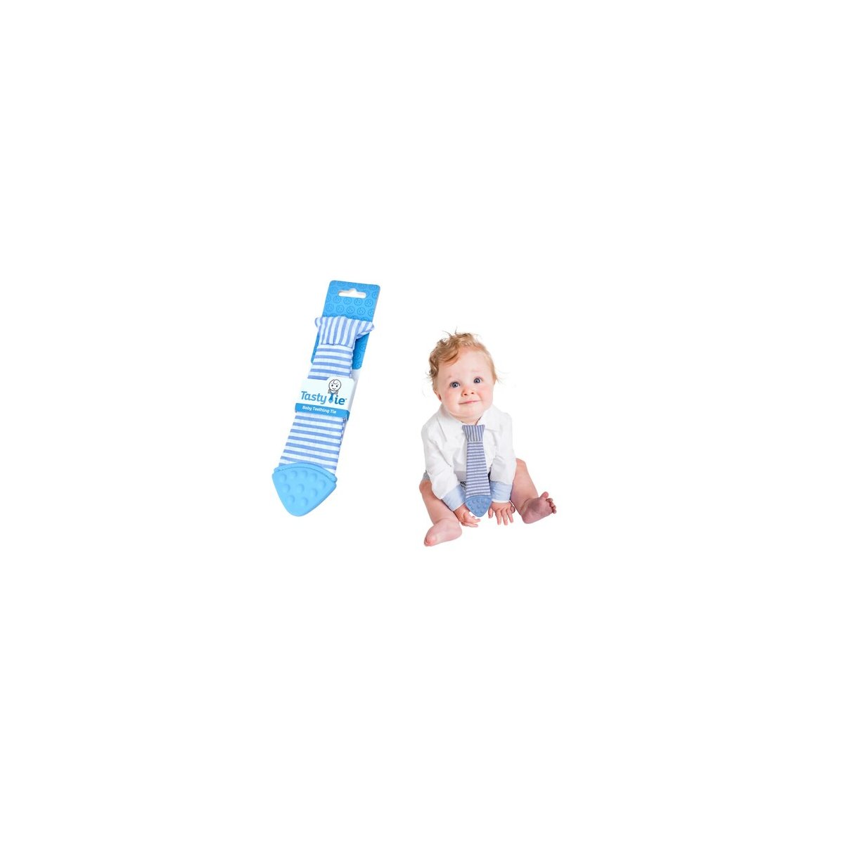 Baby Teething Tie - Seersucker