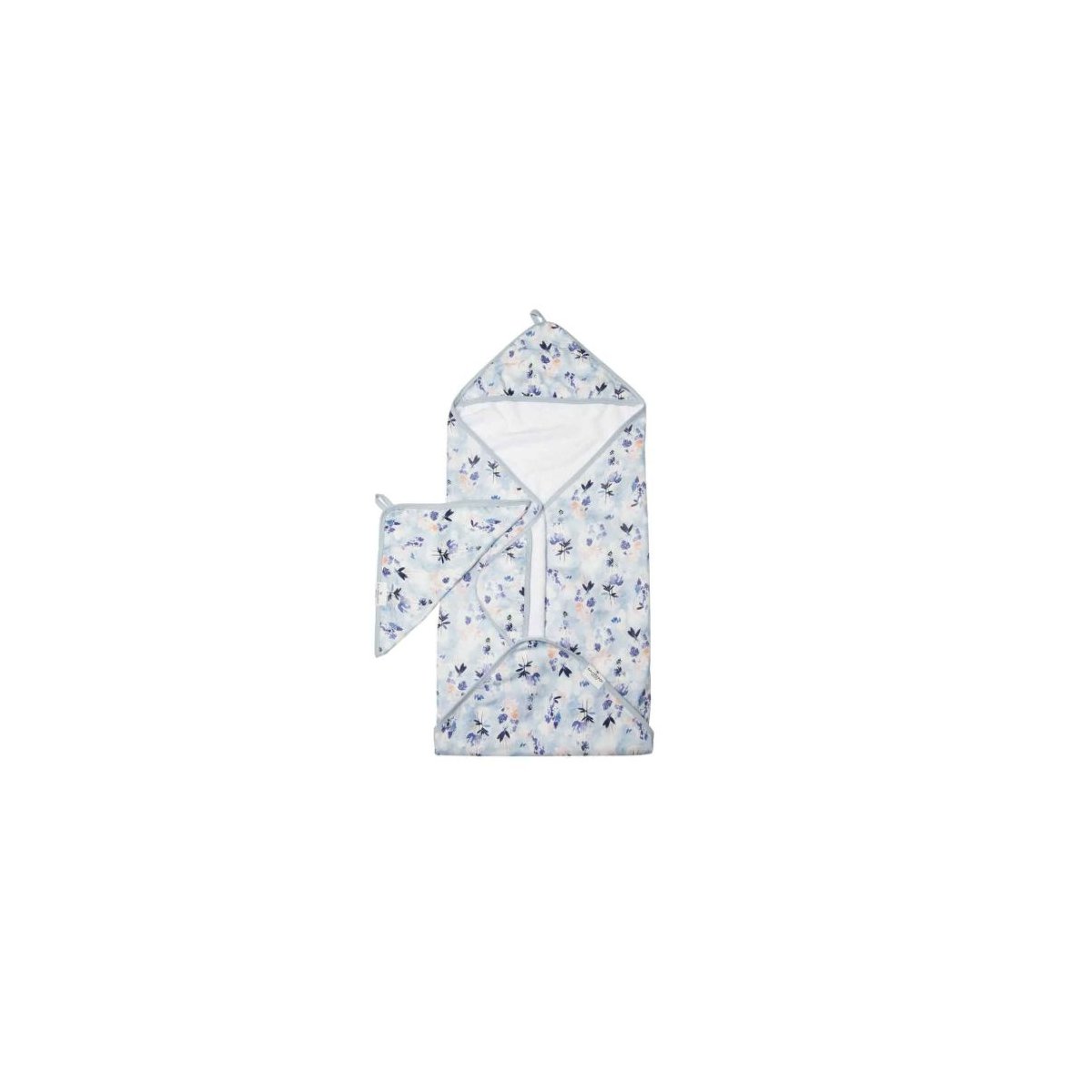 Hooded Towel Set - Ink Floral