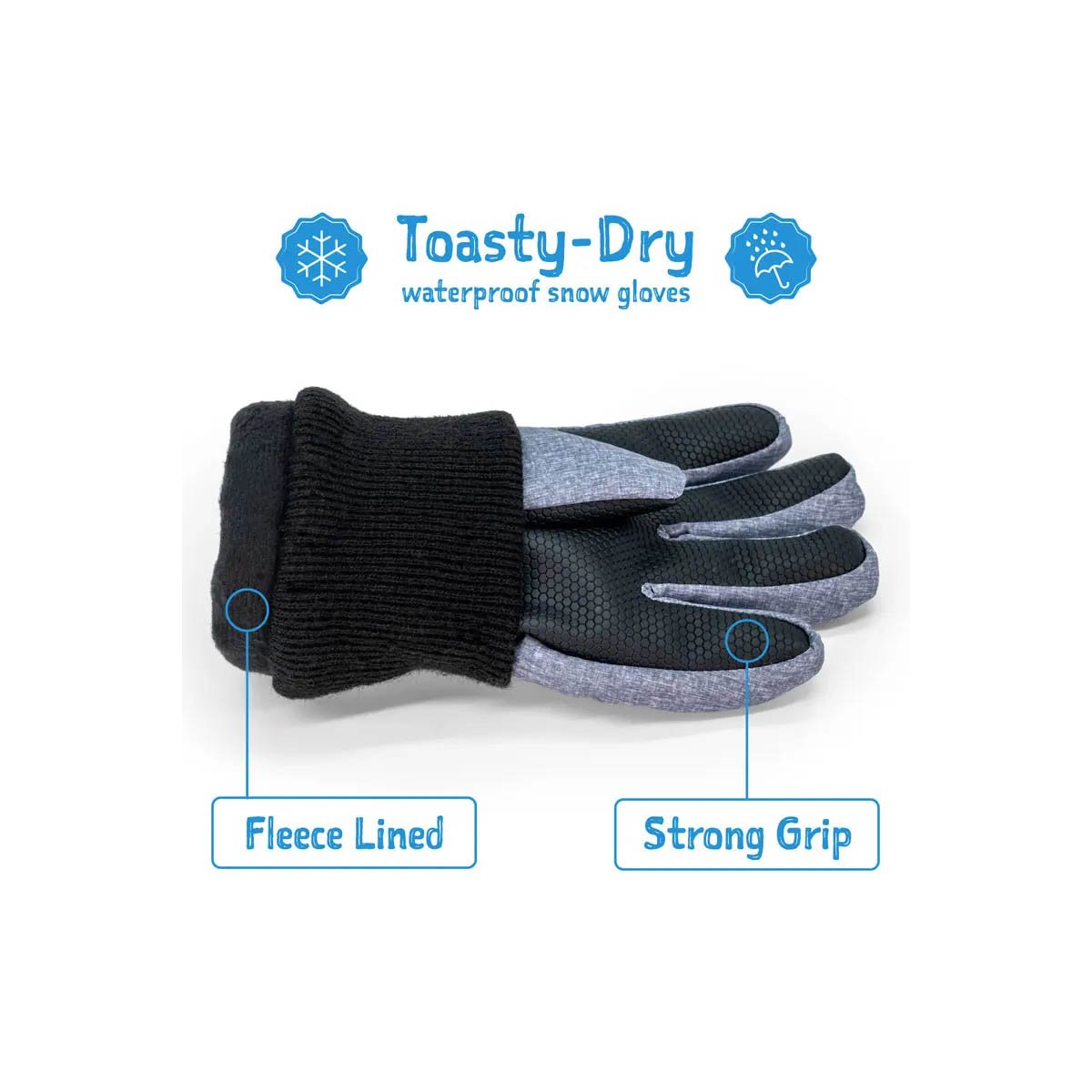 Toasty-Dry Waterproof Snow Gloves Black