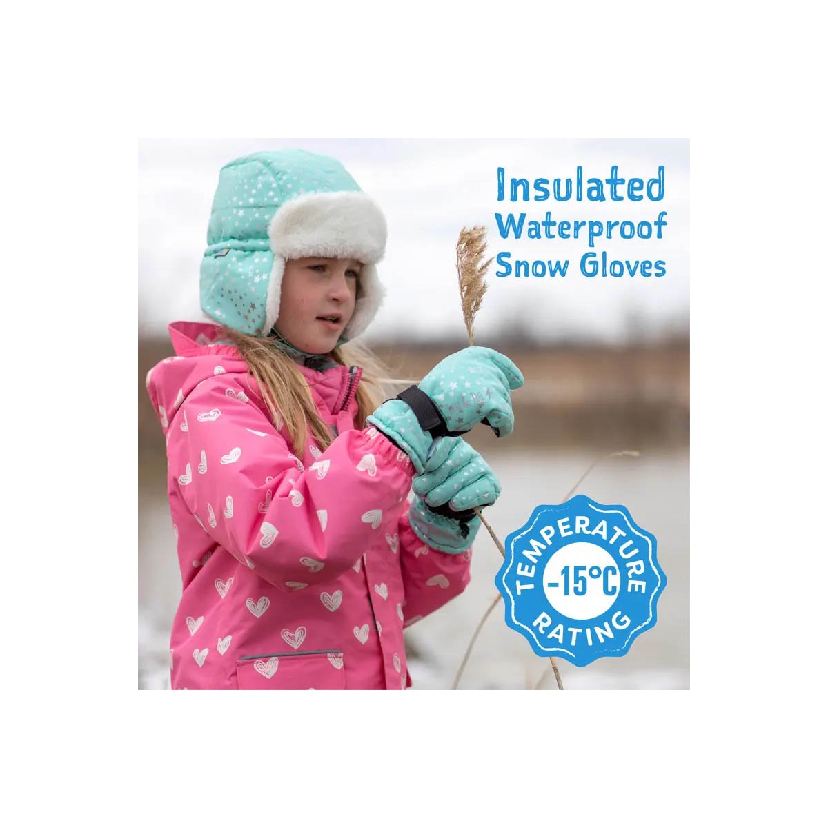 Toasty-Dry Waterproof Snow Gloves Heather Grey