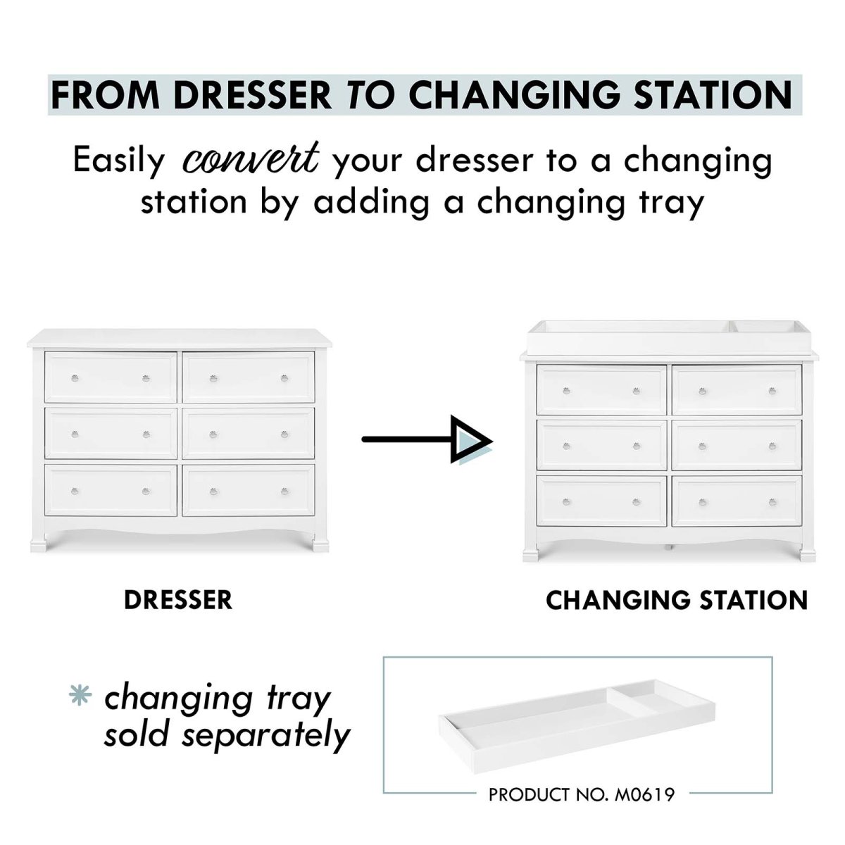 Kalani 6 Drawer Double Wide Dresser White