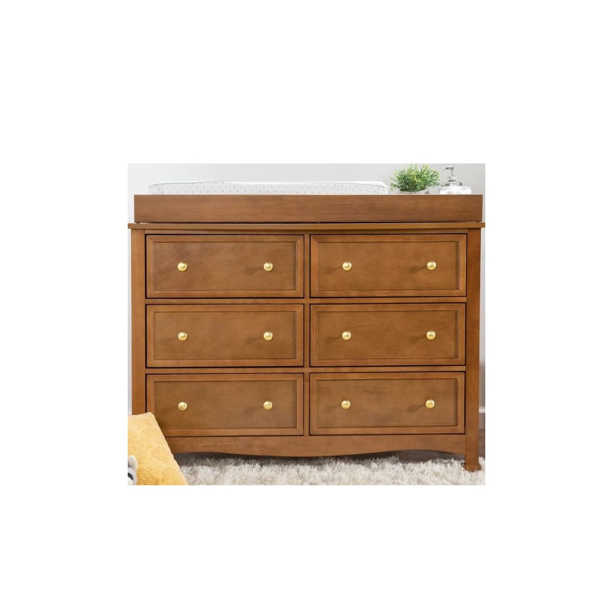 Kalani 6 Drawer Double Wide Dresser Chestnut