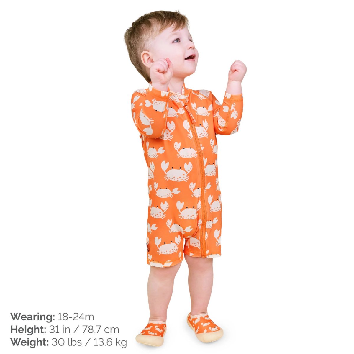 Kids One Piece UV Sun Suit - Crabby Crab
