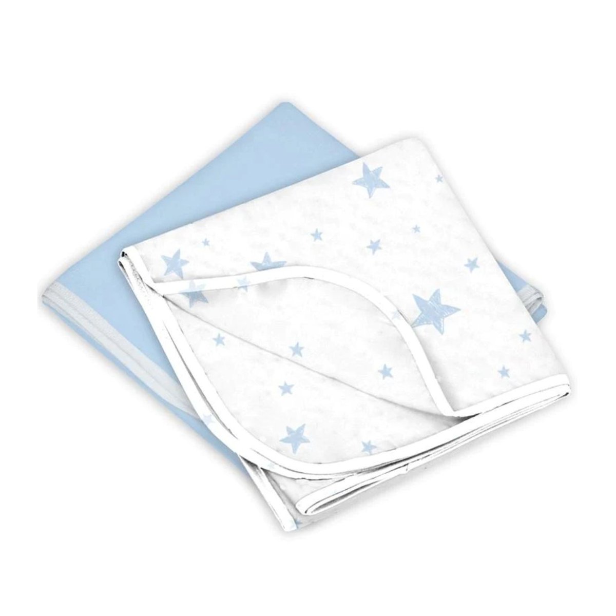 Flannel Receiving Blanket 2 Pack - Blue Solid/Stars