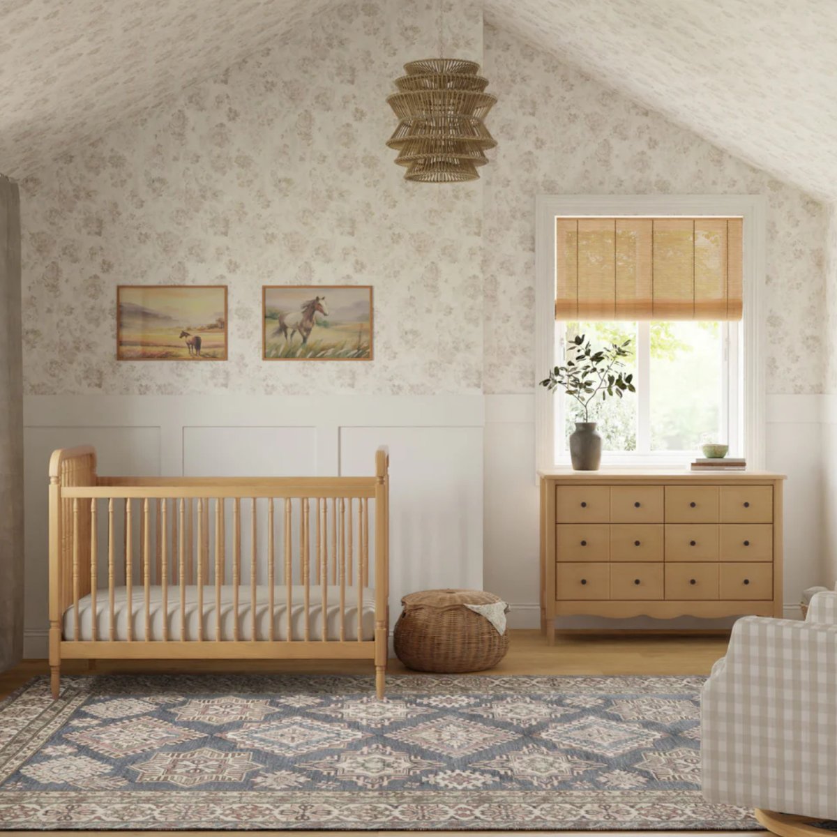 Liberty 3-in-1 Convertible Spindle Crib - Honey
