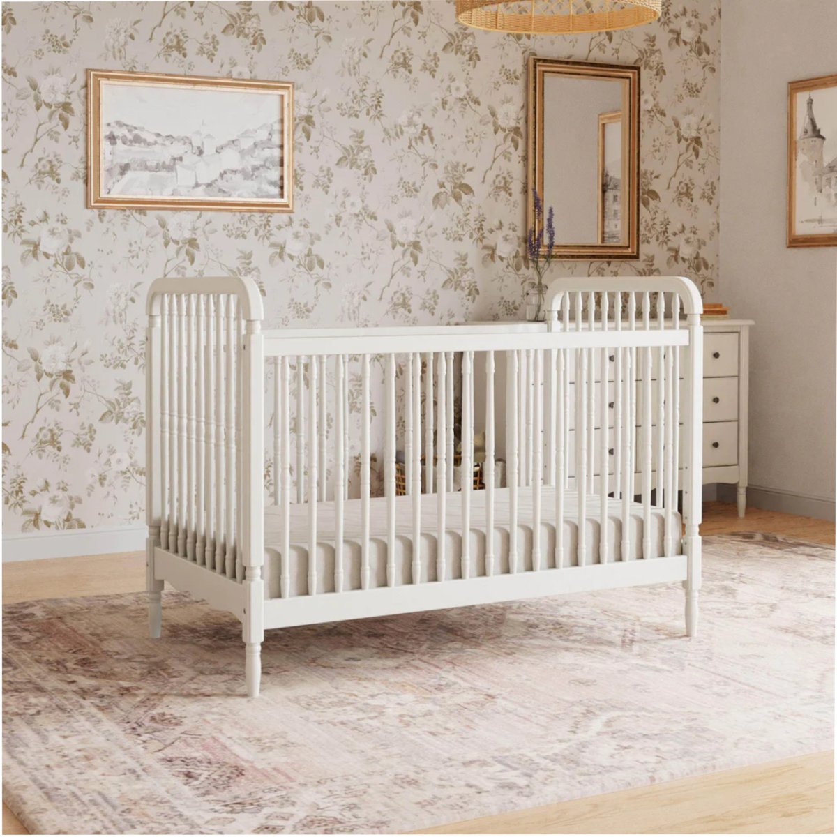 Liberty 3-in-1 Convertible Spindle Crib - Warm White
