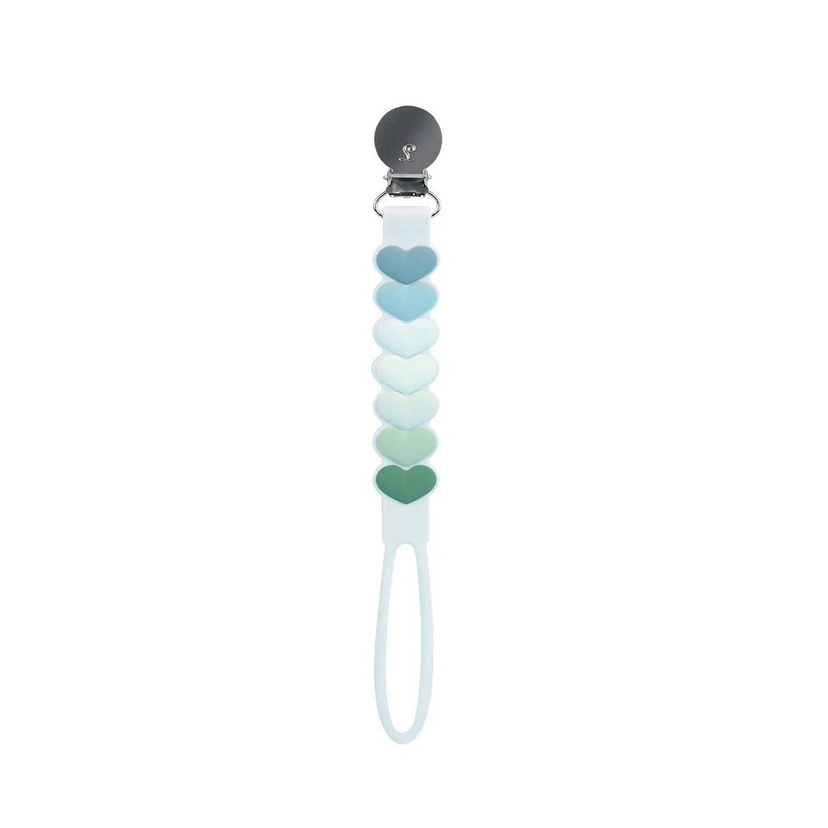 Silicone Pacifier Clip - Beadless Sweetheart Blue