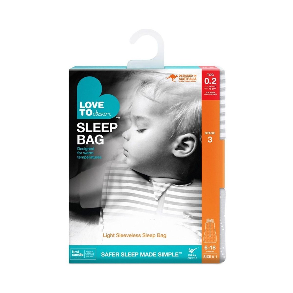 Sleep Bag 6 - 18Mos 0.2 Tog Gray Dots