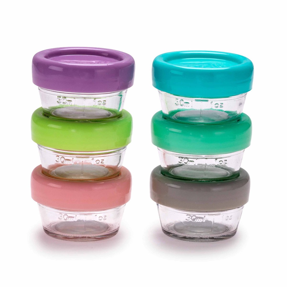 Glass Food Container 2oz - 6 Piece Set