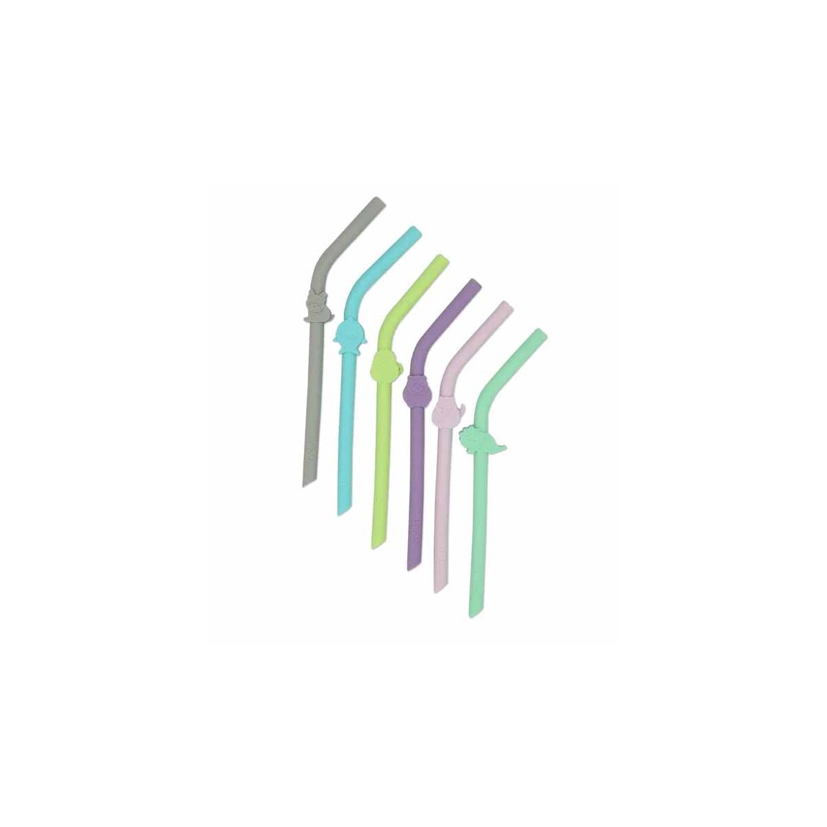 Silicone Animal Straws - set of 6