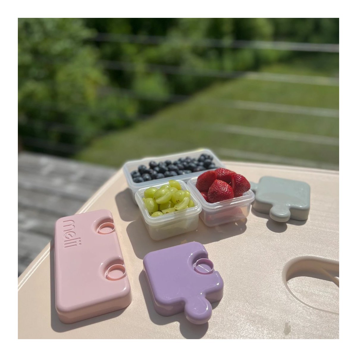 Puzzle Food Storage Container - Pink/Grey/Purple