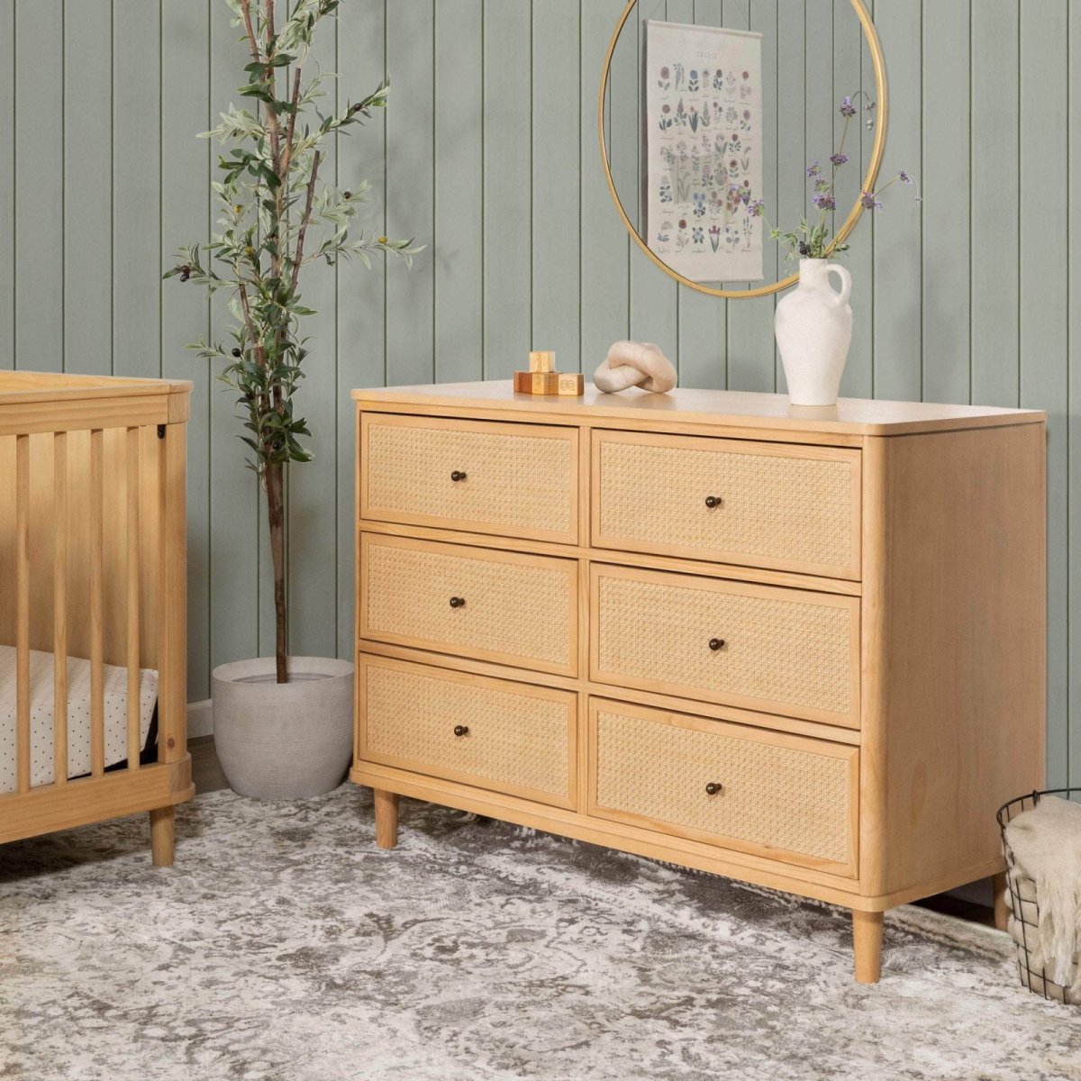 Marin with Cane 6 Drawer - Honey Cane